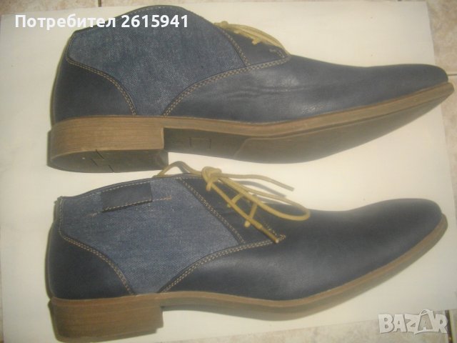 №46-Нови Мъжки Обувки-Сезон Пролет/Есен-Кожа/Дънков Плат-STALLION