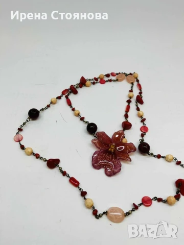 Колие с регулируема дължина, естествен цвят на орхидея, снимка 15 - Колиета, медальони, синджири - 51002776