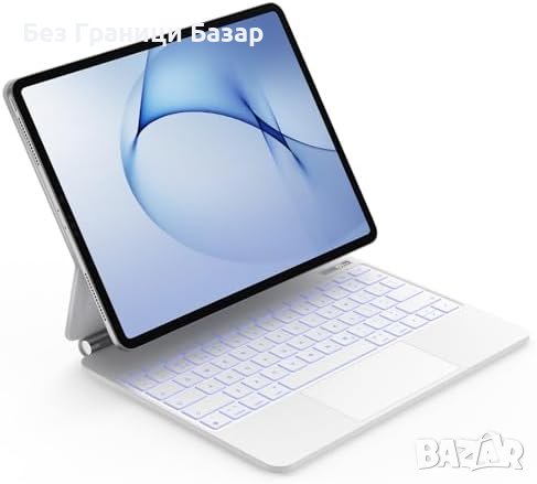 Нова GOKOCO Магнита Bluetooth Кейс-Клавиатура за iPad 12.9", Защитна, Светеща