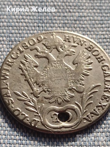 Сребърна монета 20 кройцера 1809г. Франц първи Виена Австрийска империя 13664, снимка 6 - Нумизматика и бонистика - 42930617
