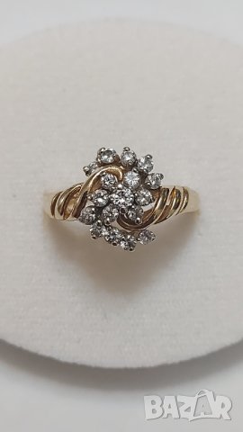 Златен пръстен с брилянти, снимка 9 - Пръстени - 43899495