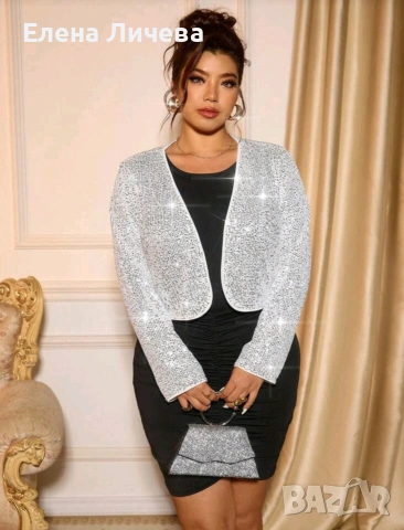 Елегантно сако с пайети, снимка 4 - Сака - 53491581