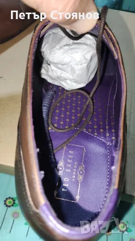 Стилни мъжки обувки от естествена кожа Ted Baker №47/48, снимка 8 - Официални обувки - 48208876