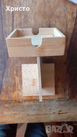 подложки за чаши дървени комплект масивни от бамбук, естествен, снимка 6 - Други - 35066975