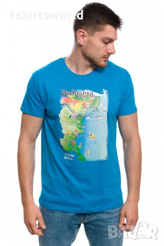 Нова мъжка синя тениска с трансферен печат Черно море - България, снимка 8 - Тениски - 28222259