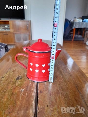 Стар емайлиран чайник #85, снимка 3 - Други ценни предмети - 53487287