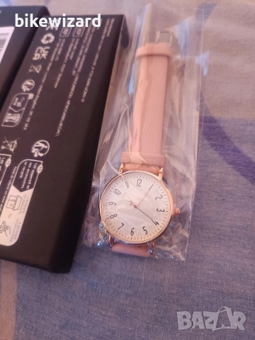 OFFCUP Дамски аналогов кварцов часовник с кожена каишка – бял 39 мм НОВ, снимка 4 - Дамски - 52946702