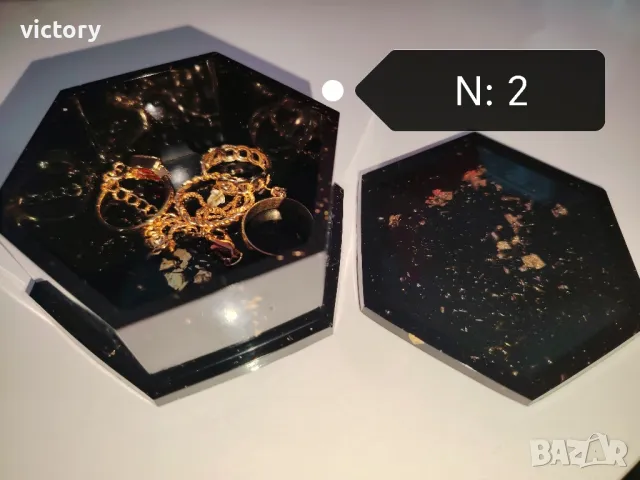 Ръчно изработени кутийки за бижута от епоксидна смола , снимка 3 - Декорация за дома - 49270056