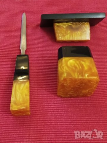 Комплект за бюро от каталин, СССР. , снимка 10 - Антикварни и старинни предмети - 43968996