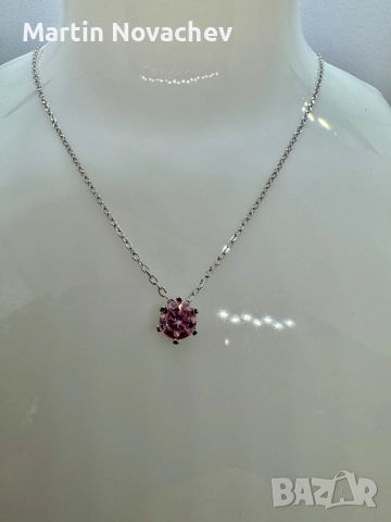 Сребърно колие с мойсанит (Диамант) 1 карат