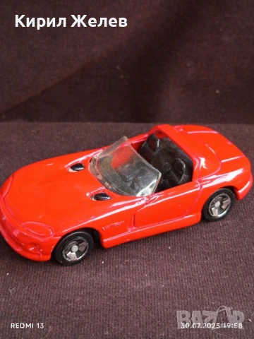 Метална количка DODGE VIPER Made in China кабриолет за КОЛЕКЦИЯ 20999, снимка 3 - Колекции - 51196313