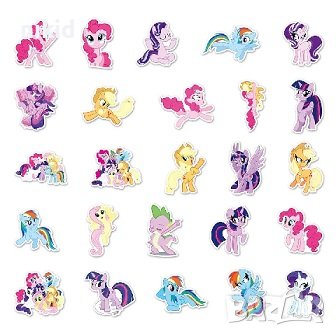 50 бр Малкото Пони My Little Pony самозалепващи лепенки стикери за украса декор картонена торта, снимка 5 - Други - 43992181