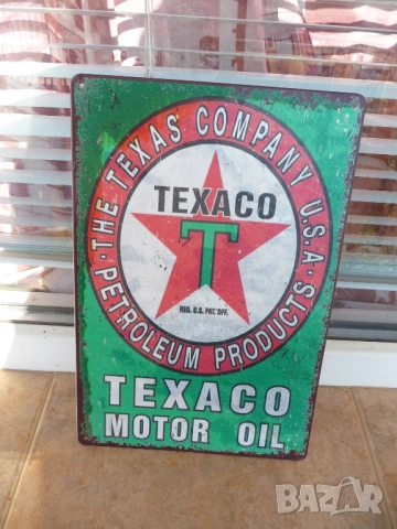 Метална табела Texaco моторно масло смяна масла туба рафинерия продажба звезда магазин авто части