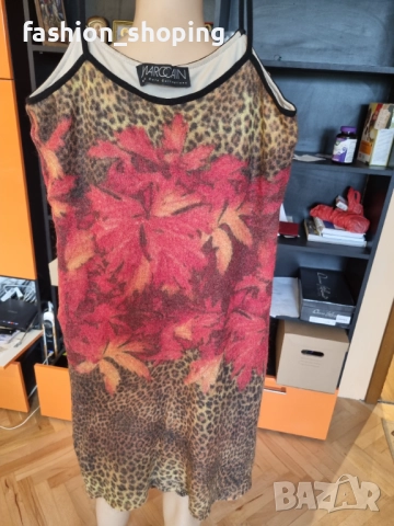 Рокля с есенни мотиви Marc Cain, размер М, снимка 7 - Рокли - 51866619