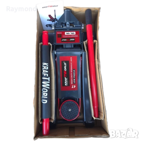 4T Нископрофилен Хидравличен Крик с Двойна Помпа KraftWorld – 4T, 83–465 мм, снимка 10 - Други инструменти - 52061113