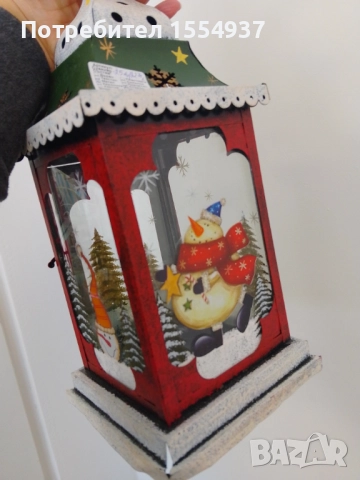 Метален фенер коледен, 30см, снимка 3 - Декорация за дома - 52811808