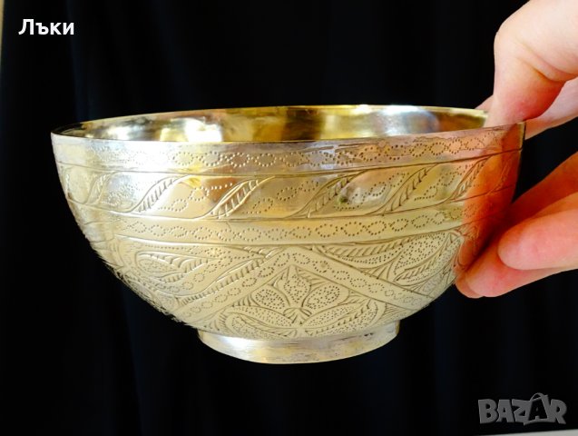 Персийска бронзова бонбониера,купа с тугри. , снимка 3 - Антикварни и старинни предмети - 28418110