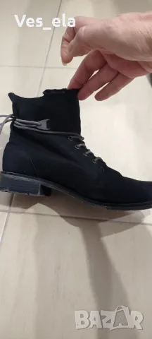 черни велурени боти, снимка 5 - Дамски боти - 49260923