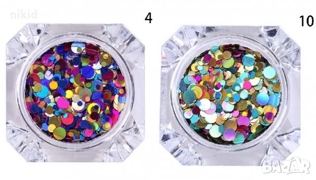 фини холограмни конфети точки декорация за нокти маникюр и др, снимка 3 - Продукти за маникюр - 32587155