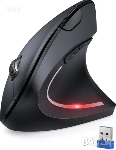 5-то поколение безжична вертикална ергономична оптична мишка, Jelly Comb, акумулаторна 2.4G безжична