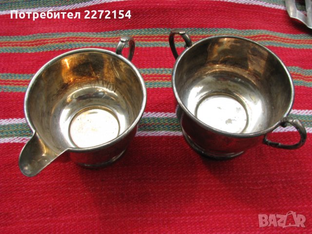 Посребрени чаша и кана, снимка 1 - Антикварни и старинни предмети - 28508551
