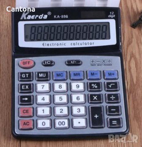 Голям калкулатор Kaeda KA-898, екран с 12 знака, соларно захранване и батерии, снимка 1 - Друга електроника - 38217568
