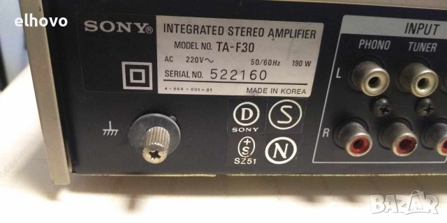 Стерео усилвател Sony TA-F30, снимка 2 - Ресийвъри, усилватели, смесителни пултове - 43295071