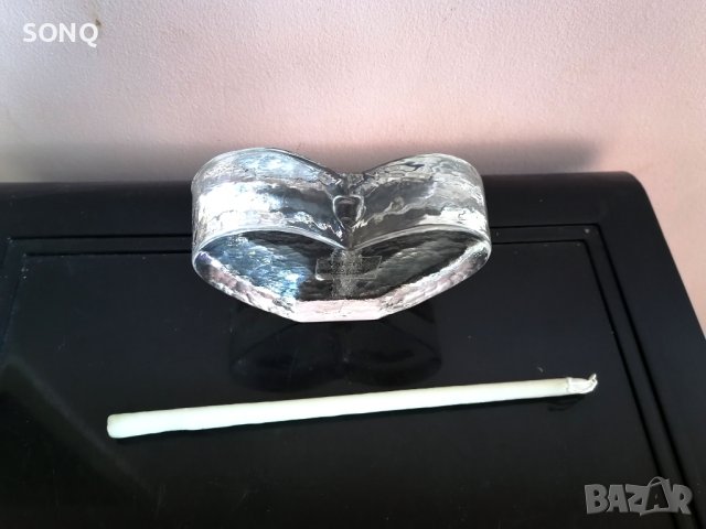 Прекрасна Ваза- Свещник - Сърце-Valery Silver Glass, снимка 3 - Декорация за дома - 43875925