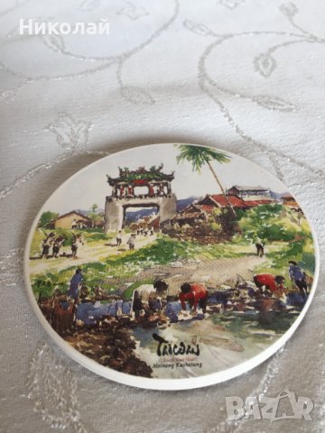 Рисувани керамични подложки за чаши от Тайван, уникат подаръчна кутия,антислип нови, изискан подарък, снимка 10 - Други - 36628012