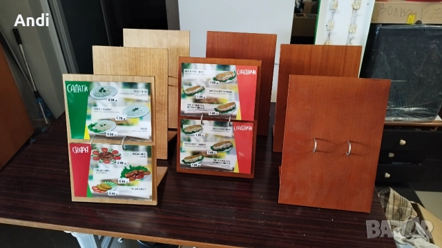 Меню дървена стойка - Дисплей за мхоголистово меню 23/34см