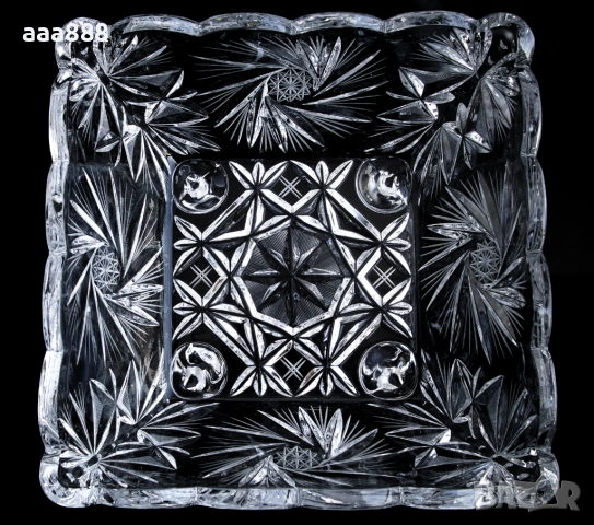 Фруктиера чешки кристал Бохемия, снимка 3 - Чинии - 53193694