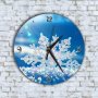 Стенен Часовник - Арт Красива Снежинка, снимка 1 - Стенни часовници - 43364448
