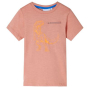 Детска тениска с къс ръкав, светлооранжева, 140（SKU:12223