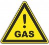 Нов стикер Внимание газ, PVC, 106х94 мм, снимка 1 - Други - 37936044