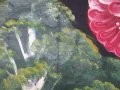  СТАРА наивна картина, много голяма, рисуван ковьор, поднос, харем, принт.., снимка 4