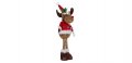 Коледен декоративен елен с Червена жилетка с пайети, 56см, снимка 2