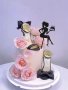Седнала Дама Лейди с торта черен твърд акрил топер украса декор за торта рожден ден моминско парти, снимка 4