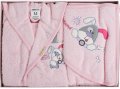 Бебешки комплект за къпане DoggyG pink Нов 45 лв., снимка 1 - Комплекти за бебе - 42961507