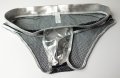 XL нови мъжки еротични слипове в сребристо и черна мрежа, снимка 9