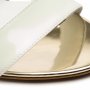 УНИКАЛНИ бели елегантни сандали със златист широк ток, снимка 5