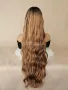 Кестенява перука на кичури с бретон, снимка 3