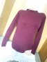 Винено червена бордо дебела вълнена блуза Л, снимка 1 - Блузи с дълъг ръкав и пуловери - 35052630
