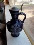 Стара немска колекционерска кана за вино с капак керамика, снимка 2