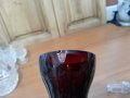 Кристални чаши с гарафа цветен червен кристал, снимка 10