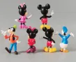 6 бр малки Мики Мини Маус и приятели пластмасови топер играчки фигурки декорация торта украса, снимка 3