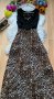 Дълга леопардова рокля с колие, снимка 1 - Рокли - 43462344