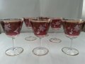 Ретро стъклени чаши гравирани , снимка 1 - Антикварни и старинни предмети - 33682344