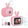 Преносим детски цифров фотоапарат/камера Bunny HD 8MP  2” IPS екран/32 GB SD карта, розов, снимка 2