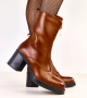 Дамски боти на блоков ток с декоративен цип отпред Erafir, 2цвята , снимка 4