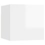 vidaXL ТВ шкаф за стенен монтаж, бял гланц, 30,5x30x30 см(SKU:804499